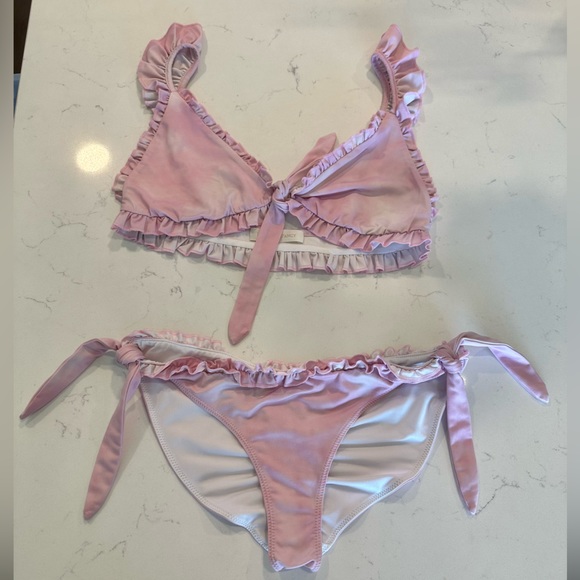 LoveShackFancy Pink Ruffle Bikini Set Elena Bottom & Claudia Top - Picture 6 of 8